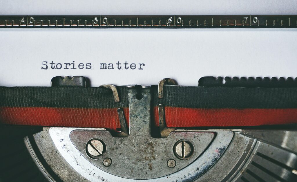 stories matter schreibmaschine mit Text